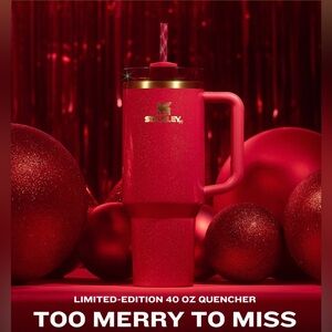 *NEW* Limited Ed Stanley The Flowstate Quencher H2.0 Tumbler 40oz Scarlet Tinsel